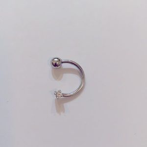 14k white gold belly ring